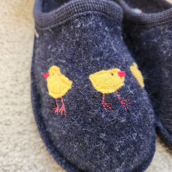 NIB Haflinger Gallina wool slippers 38 hen with chicks - Picture 4 of 13